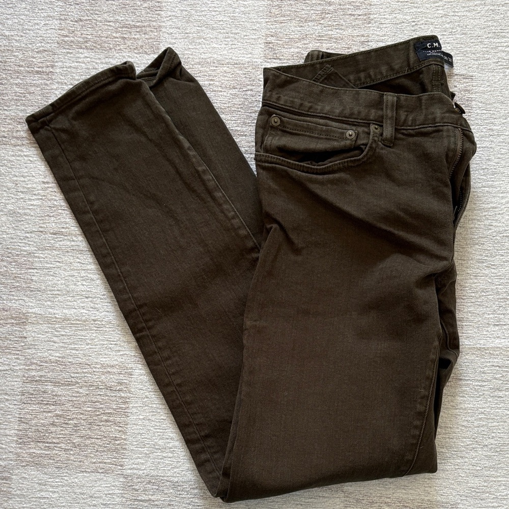 Club Monaco Men's Dark Green Jeans